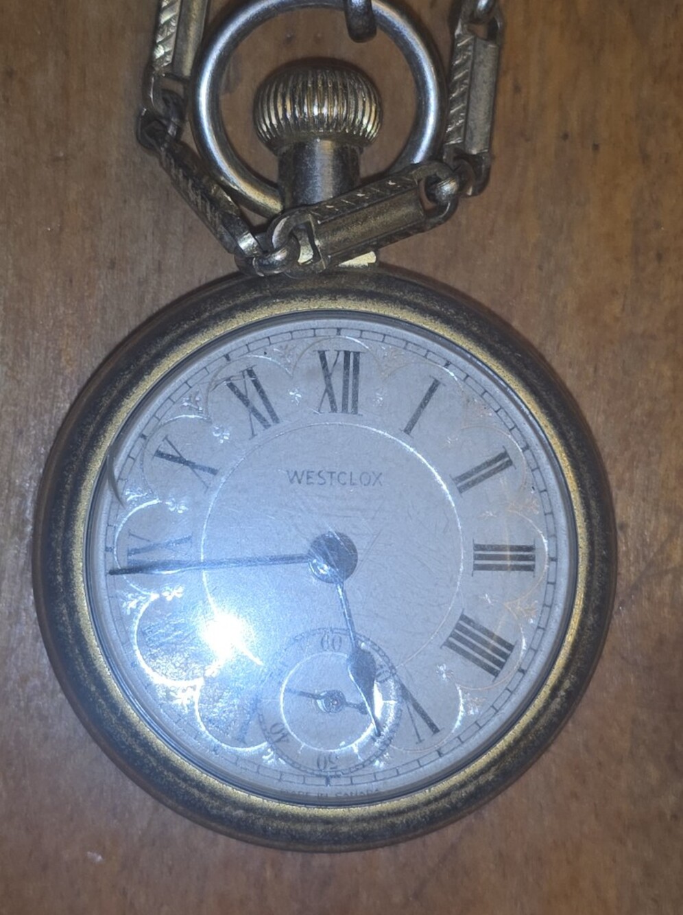 Vintage Westclox Country Gentleman Pocket Watchc 1970s